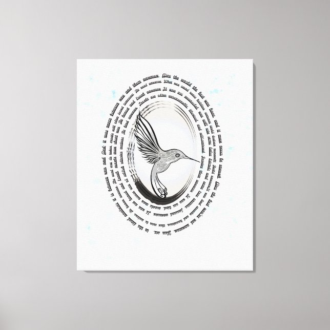 Toile Aquarelle d'encre de colibri (Recto)