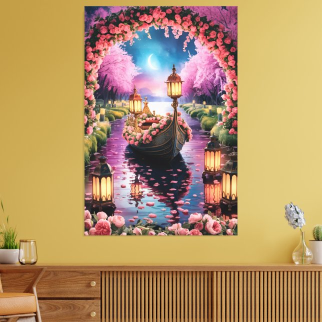 Toile Aquarelle d'Imaginaire Art de bateau orné avec lan (Insitu(Salon))