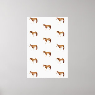 Toile Aquarelle équestre du Cheval de peinture américa