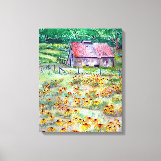 Toile Aquarelle Fleur sauvage de la grange de Susans aux (Recto)