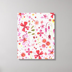 Toile Aquarelle Fleur Sauvage Moderne