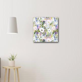 Toile Aquarelle Fleurie de Douce Prairie