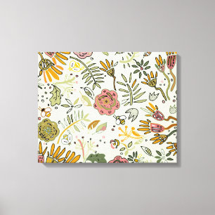 Toile Aquarelle Florale Fleurs d'abeille Élégante Modern