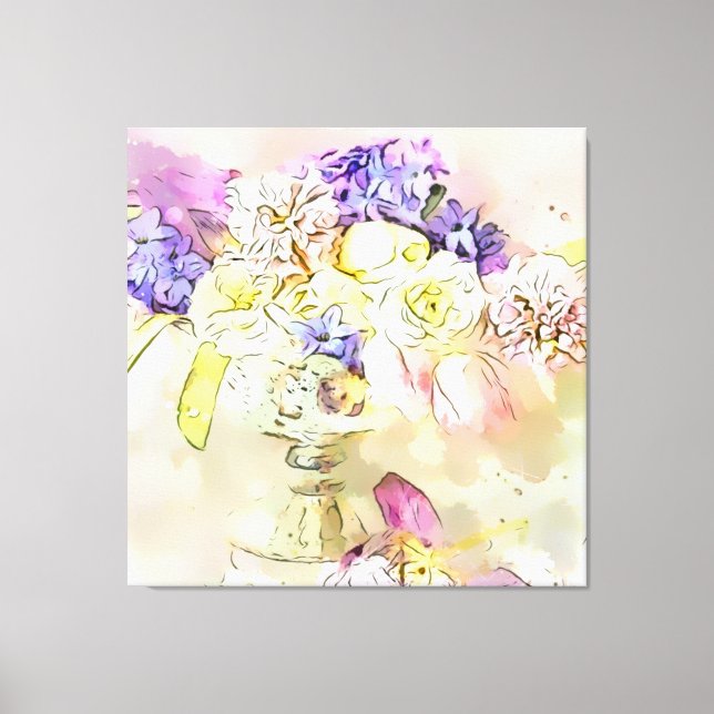 Toile *~ Aquarelle Florale Fleurs de vie morte AP56 (Recto)