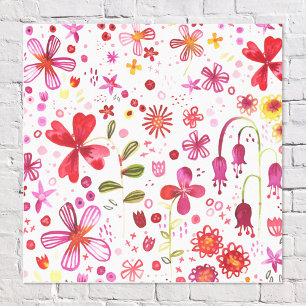 Toile Aquarelle florale moderne
