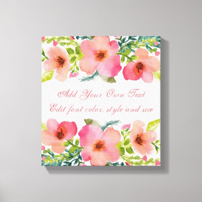 Toile Aquarelle florale personnalisée (Recto)