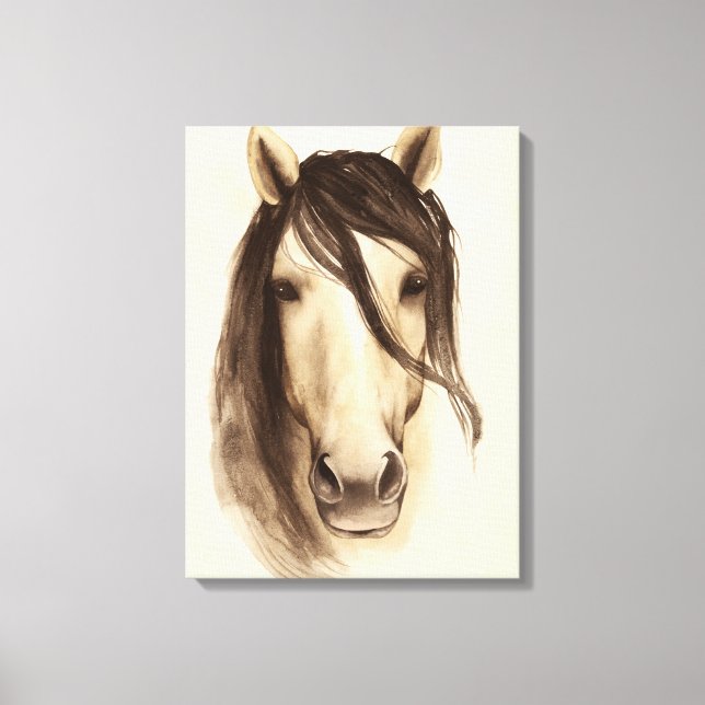 Toile Aquarelle Grange Animaux | Cheval (Recto)