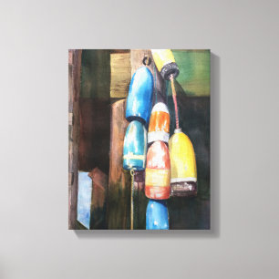 Toile Aquarelle Maine Lobster Buoy Coastal Canvas Imprim