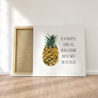 Aquarelle moderne ananas et citation amusante posi