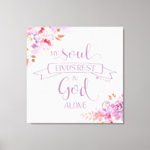 Toile Aquarelle Mon Âme Trouve Le Repos, Ps 62:1