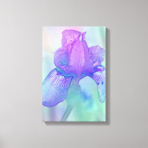 Toile Aquarelle numérique bleu violet iris