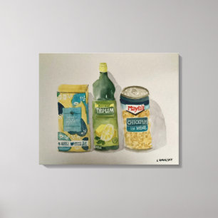 Toile Aquarelle originale "Thé Chamomile & Jus de citron