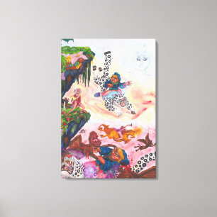 Toile Aquarelle Peinture Imaginaire combat démons Unicor