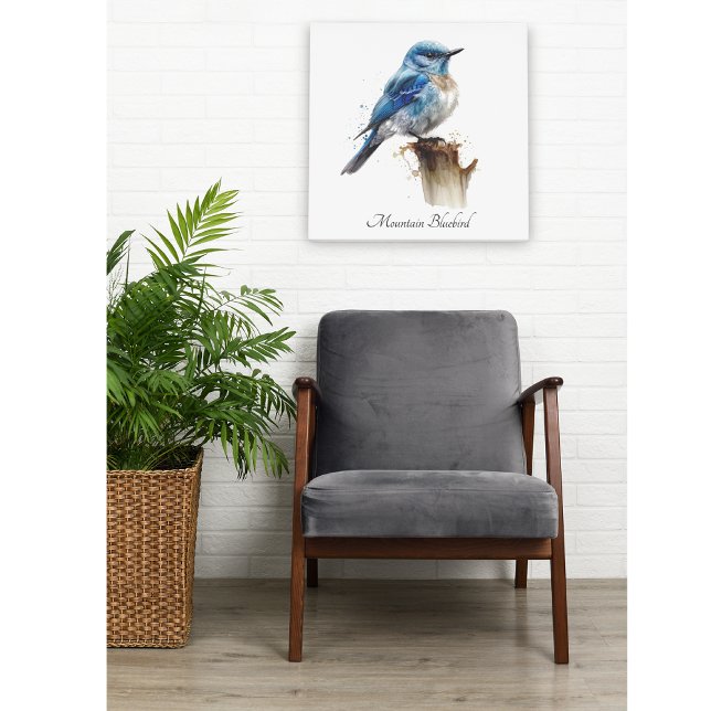 Toile Aquarelle personnalisée d'un mignon petit merleble (Créateur téléchargé)