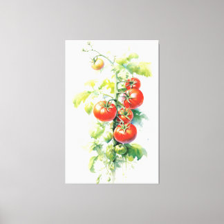 Toile Aquarelle Plante de tomate délice