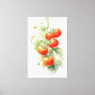 Toile Aquarelle Plante de tomates harmonieuse