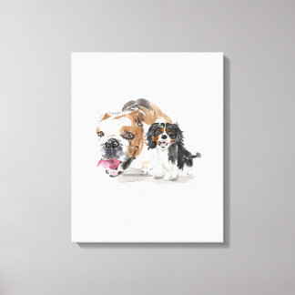 Toile Aquarelle Portrait de chien personnalisé