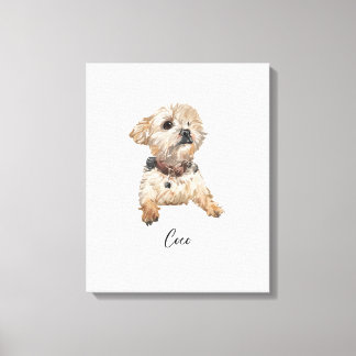Toile Aquarelle Portrait de chien personnalisé