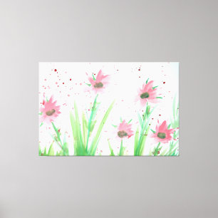 Toile Aquarelle rose