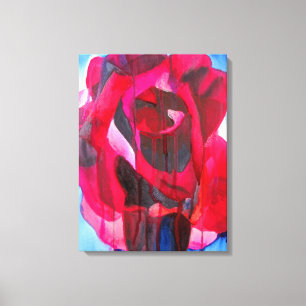 Toile Aquarelle Rose Abstraite Etoile de Holland art