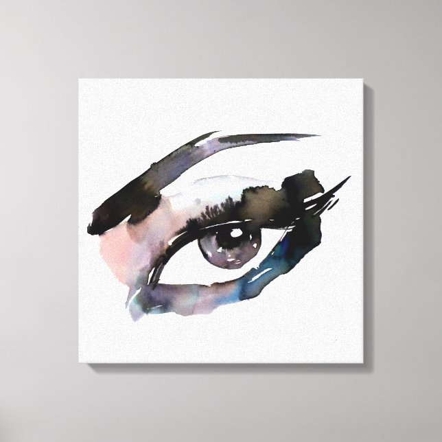 Toile Aquarelle rose pourpre éclate la marque de maquill (Recto)