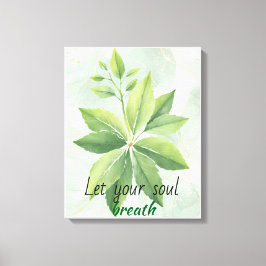 Toile Aquarelle Sage Vert Feuille Poster botanique
