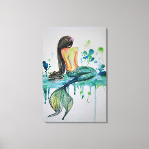 Toile Aquarelle - Sirène