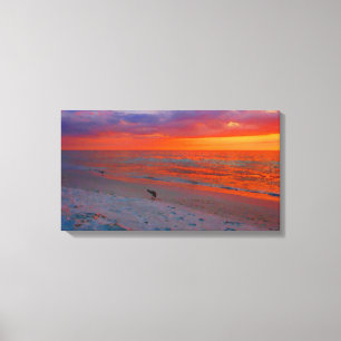 Toile Aquarelle Sunset de l'île Anna Maria