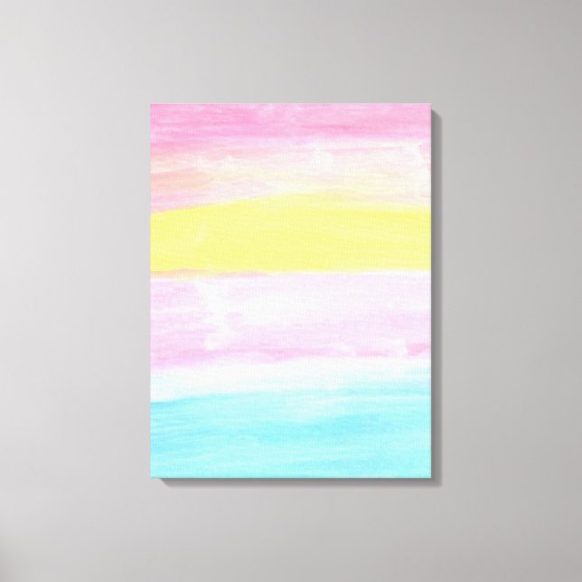 Toile Aquarelle Sunset Horizon Abstraite (Recto)