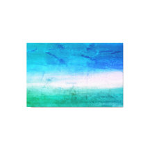 Aquarelle tropicale Océan Bleu Vert Art Abstrait