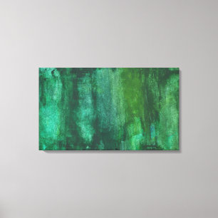 Toile Aquarelle vert foncé Abstraite