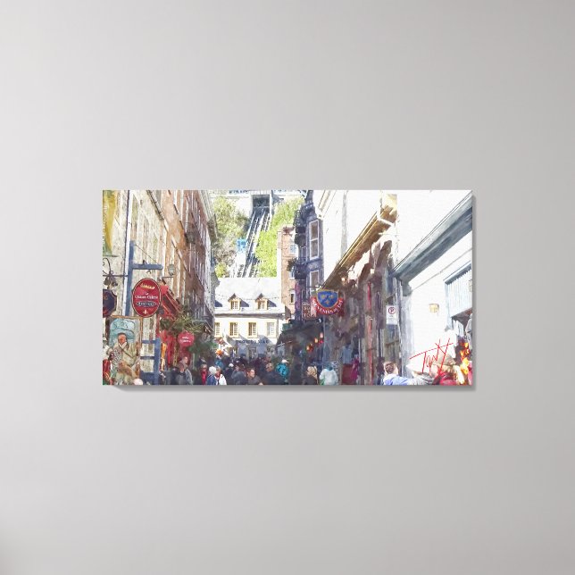 Toile Aquarelle Vieux Québec Imprimer #1 (Recto)