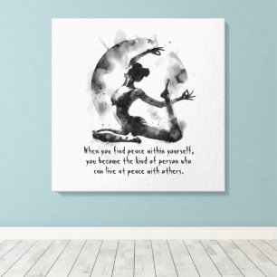 Toile Aquarelle Yoga Reiki Pose King Pigeon à une jambe