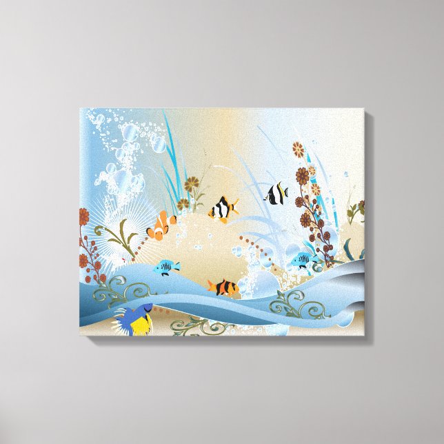 Toile Aquarium à poissons tropicaux de l'Imaginaire (Recto)
