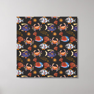 Toile Aquatic animals ocean underwater life