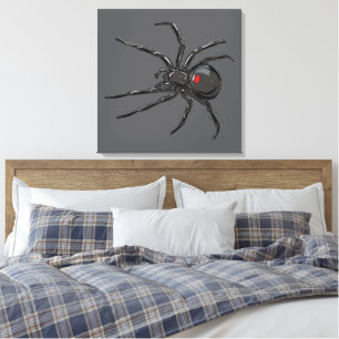 Toile Araignée Veuve Noire Dessin Original Art
