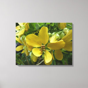 Toile Arbre à douche dorée Tropical Jaune Floral
