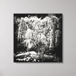 Toile Arbre à saule de pleurs dramatiques au-dessus du b