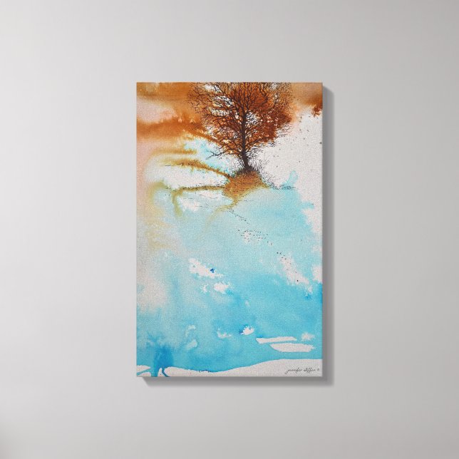Toile Arbre d'art Aquarelle à la main peinte Abstraite (Recto)