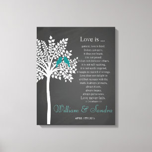 Toile Arbre d'art mariage avec imprimé d'oiseaux Corinth