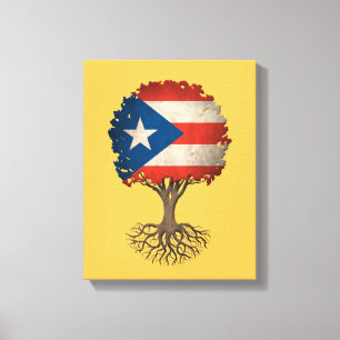 Toile Arbre de drapeau de la vie portoricain