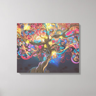 Toile Arbre de la vie à l'affiche de tapisserie de nuit