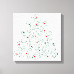 Toile Arbre de Noël bouclé blanc