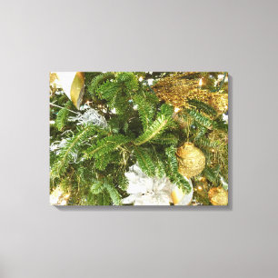 Toile Arbre de Noël I Argent et Or