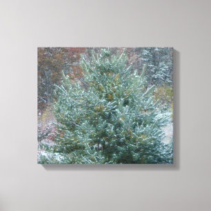 Toile Arbre de Noël neigeux