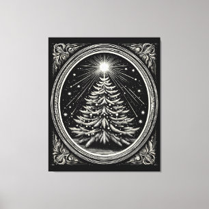 Toile Arbre de Noël noir Vintage
