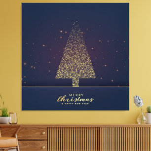 Toile Arbre de Noël Or moderne