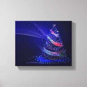 Toile Arbre de Noël SlipperyJoe numérique rouge transluc