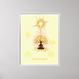 Toile Arbre de Vie Art de méditation Min spirituel dor