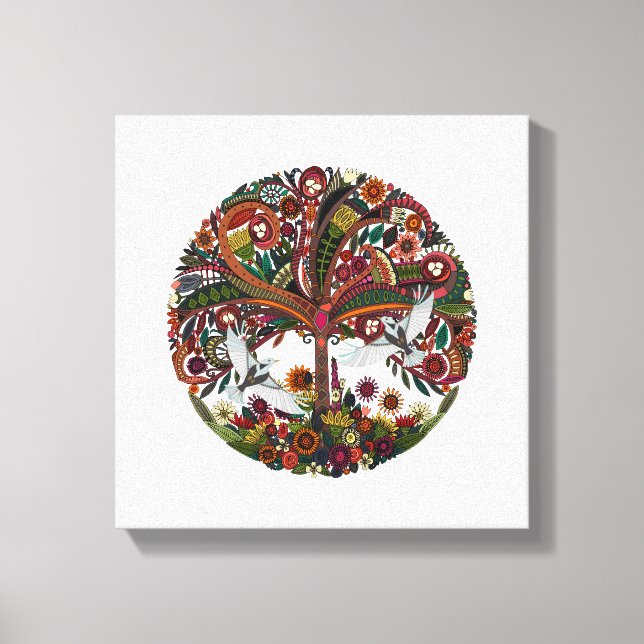 Toile arbre de vie blanc (Recto)